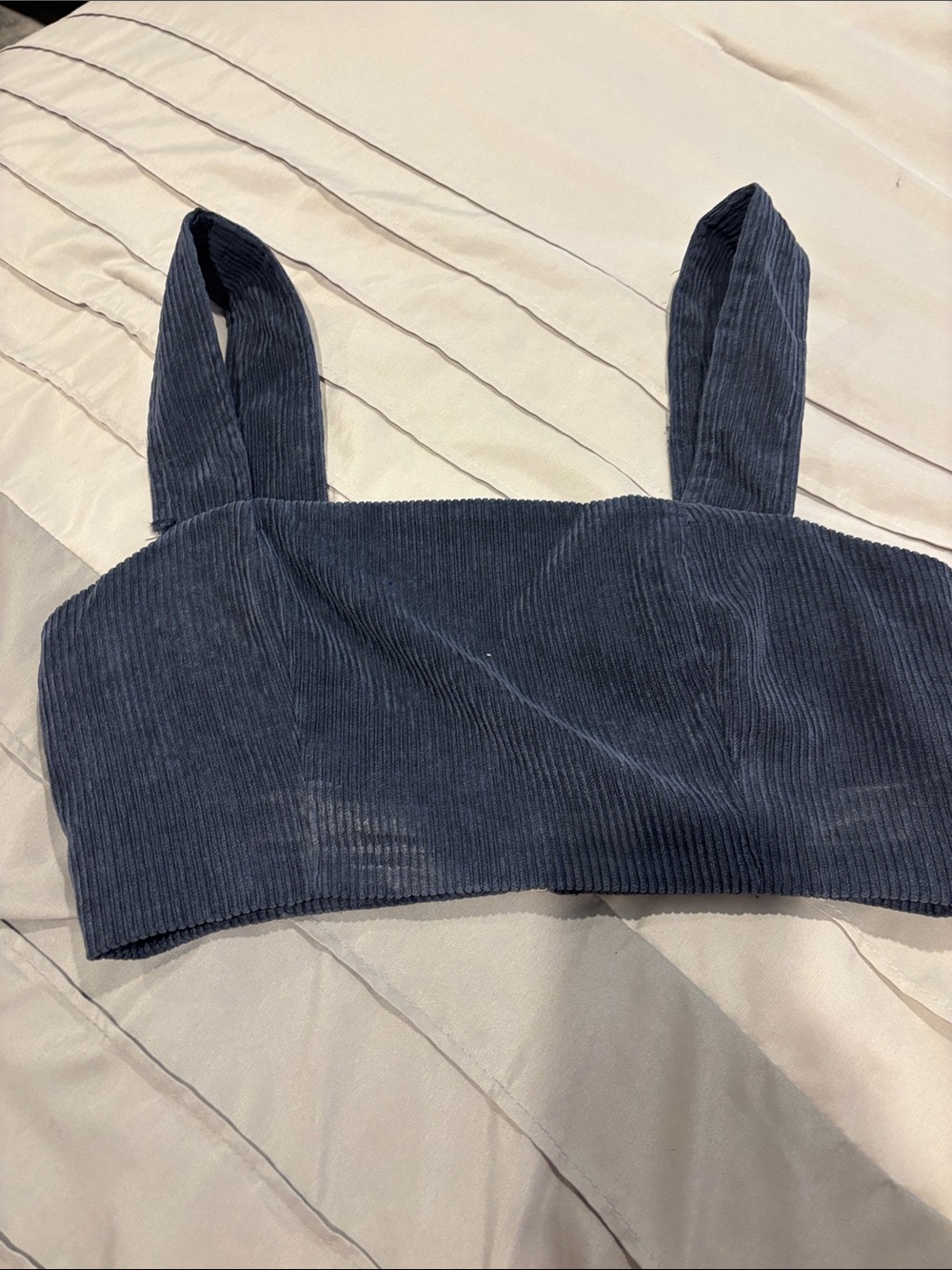 emory park Navy Corduroy Crop Tank